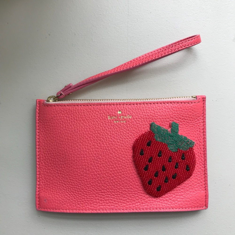 {sold} BNWOT Kate Spade strawberry Rwanda wristlet